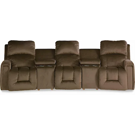 Power La-Z-Time® 5 Piece Sectional Sofa with Two Consoles